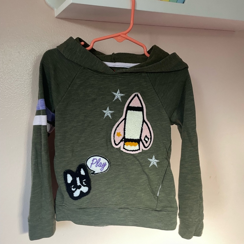 Cat & Jack Green Sweatshirt with Rocket Graphic